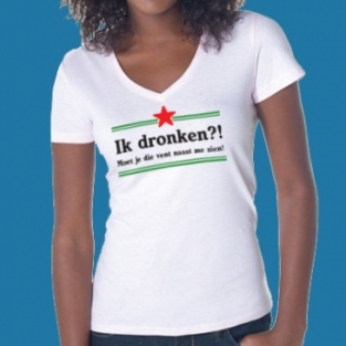 Dames t-shirt - ik dronken?! - diverse kleuren
